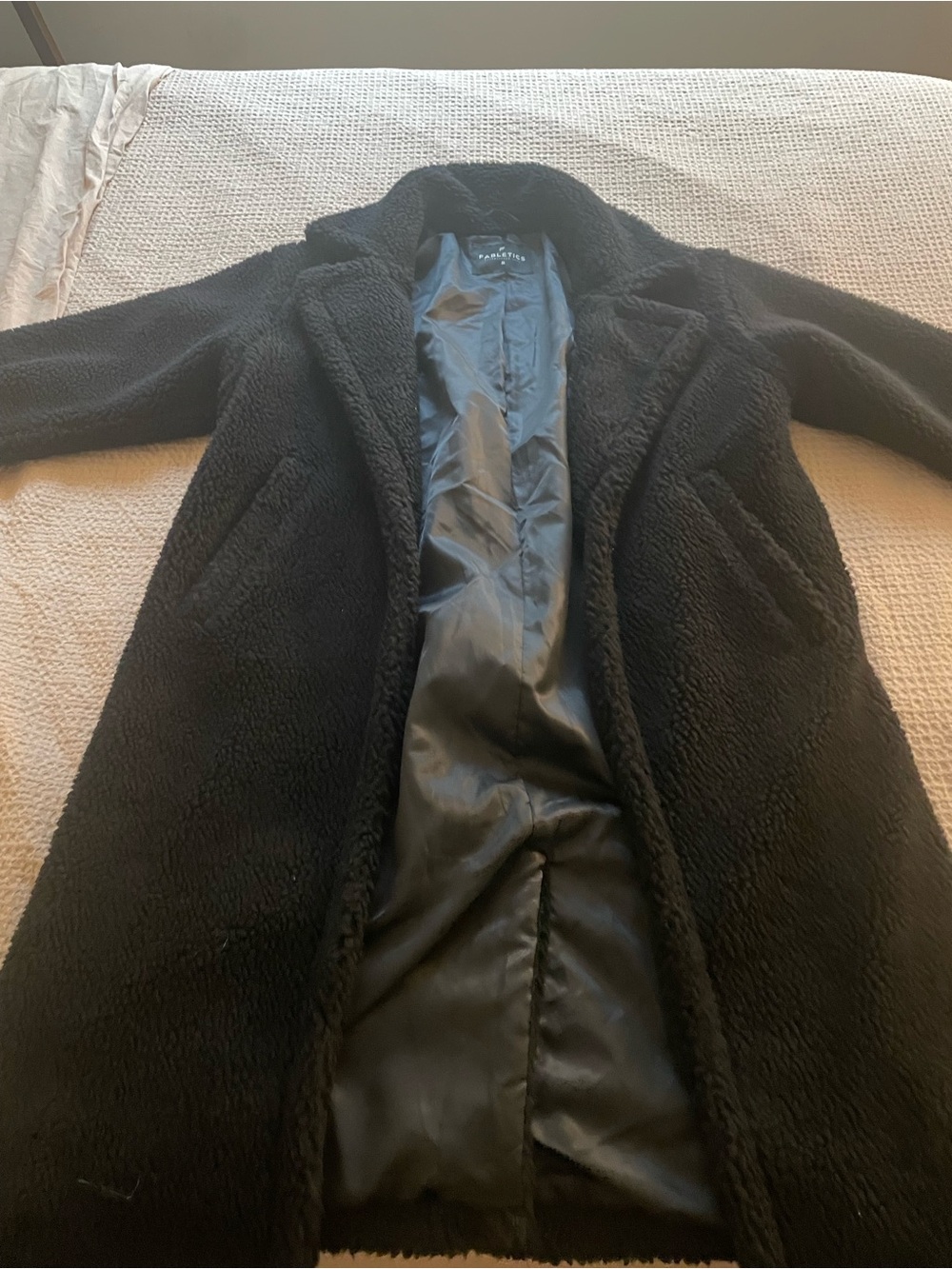 Fabletics Black Teddy Long Coat - Picture 2 of 3